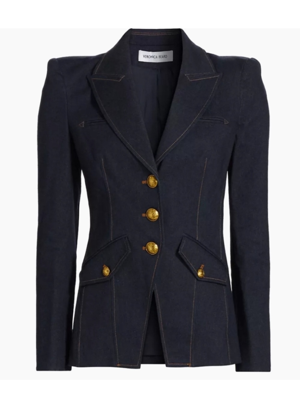 NEW Veronica Beard Anoki Dickey Denim Jacket Size 4 Dark Oxford Blue NWT